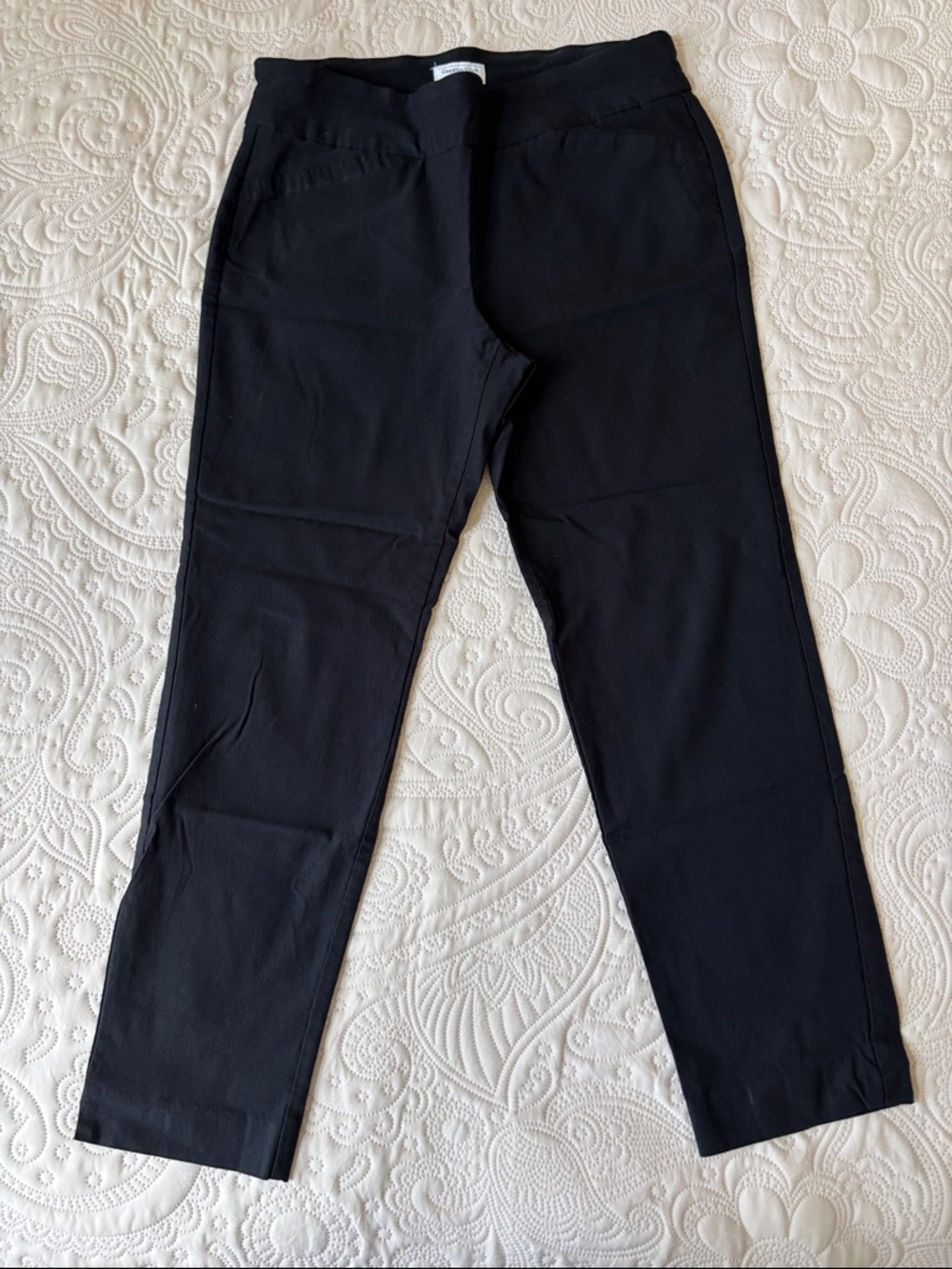 Charter Club Black Straight-Leg Pull-On Pants